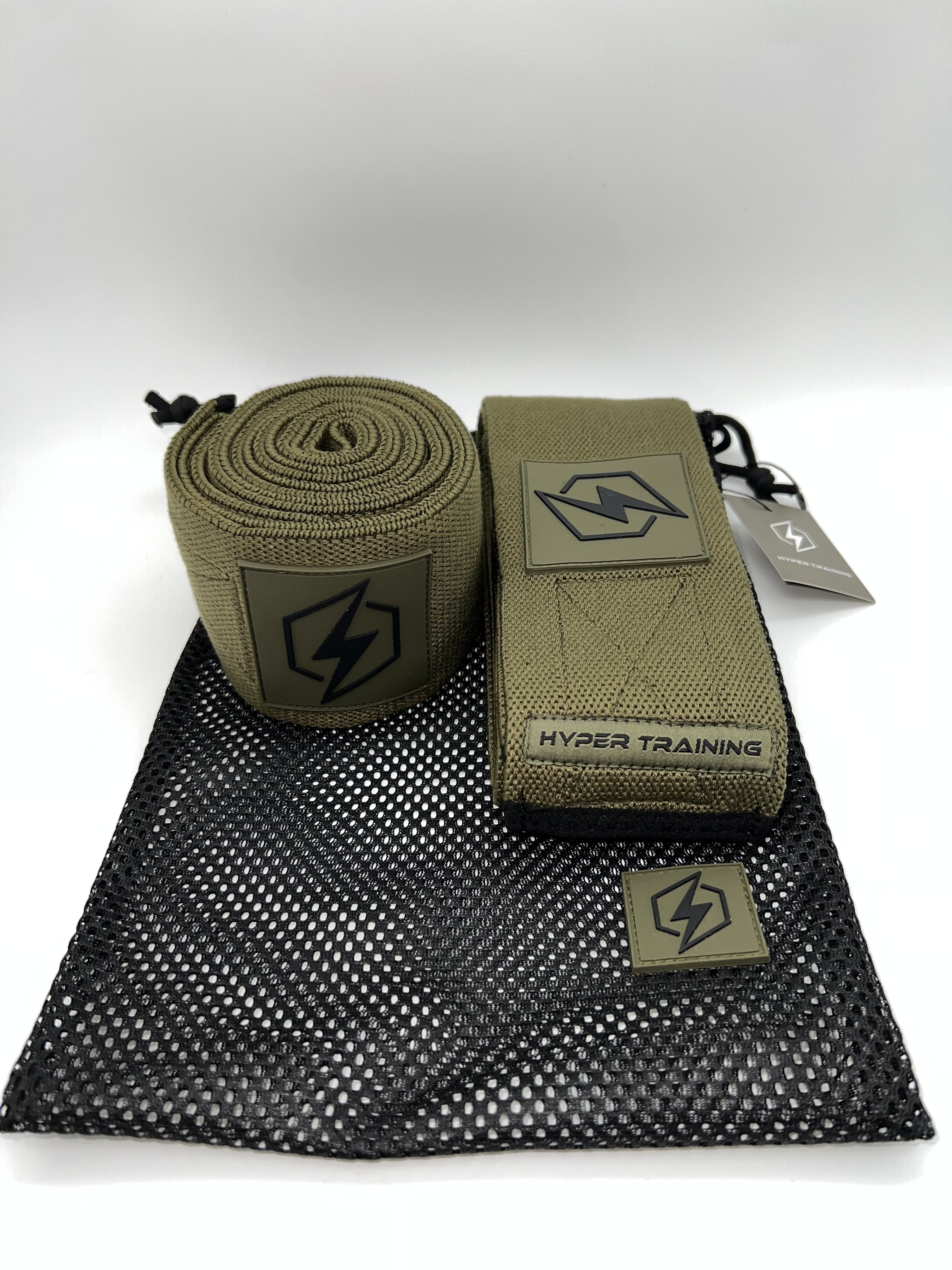 PREMIUM KNEE WRAPS - TACTICAL GREEN - Hyper Training Gear