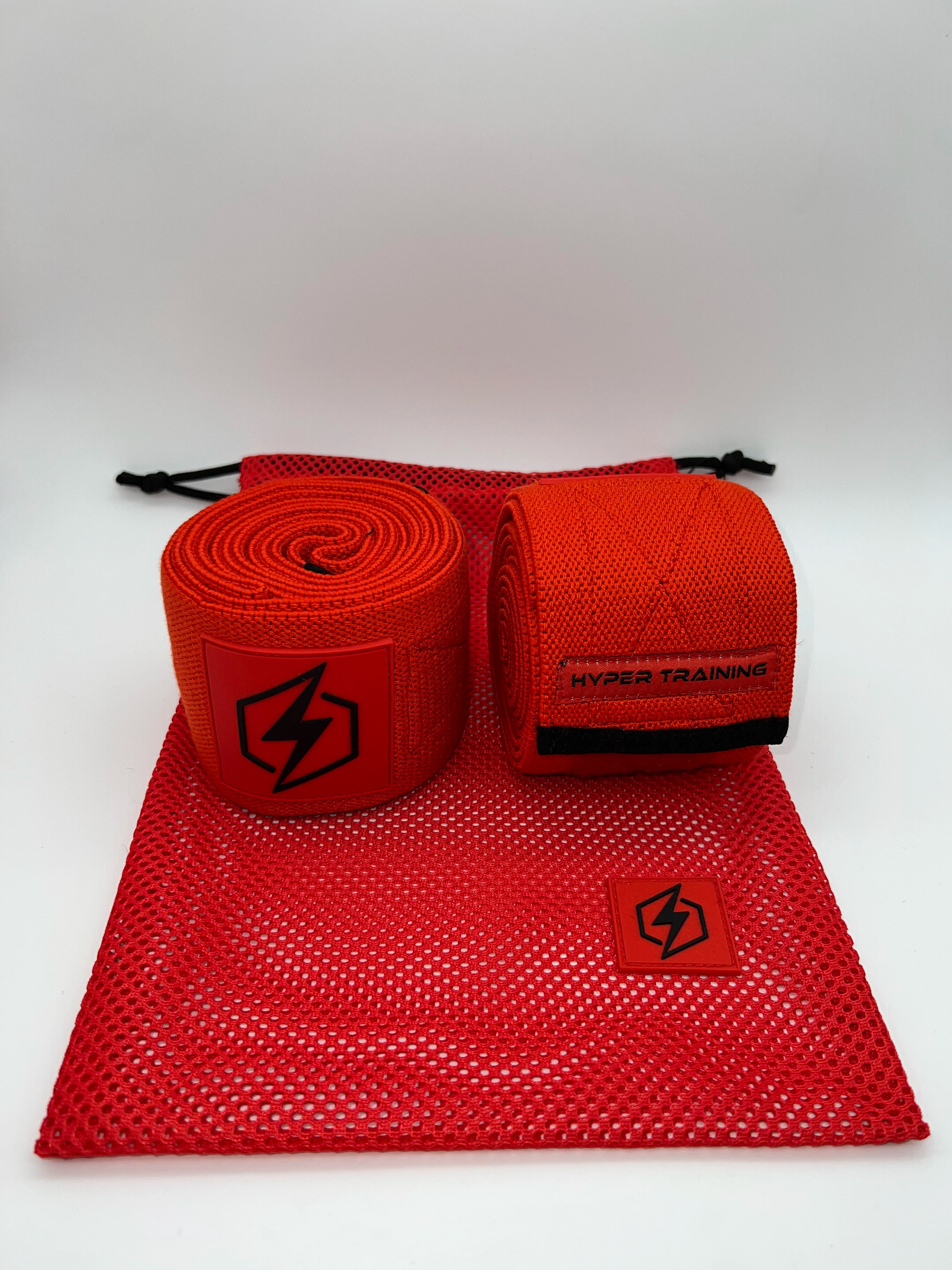 PREMIUM KNEE WRAPS - RED - Hyper Training Gear