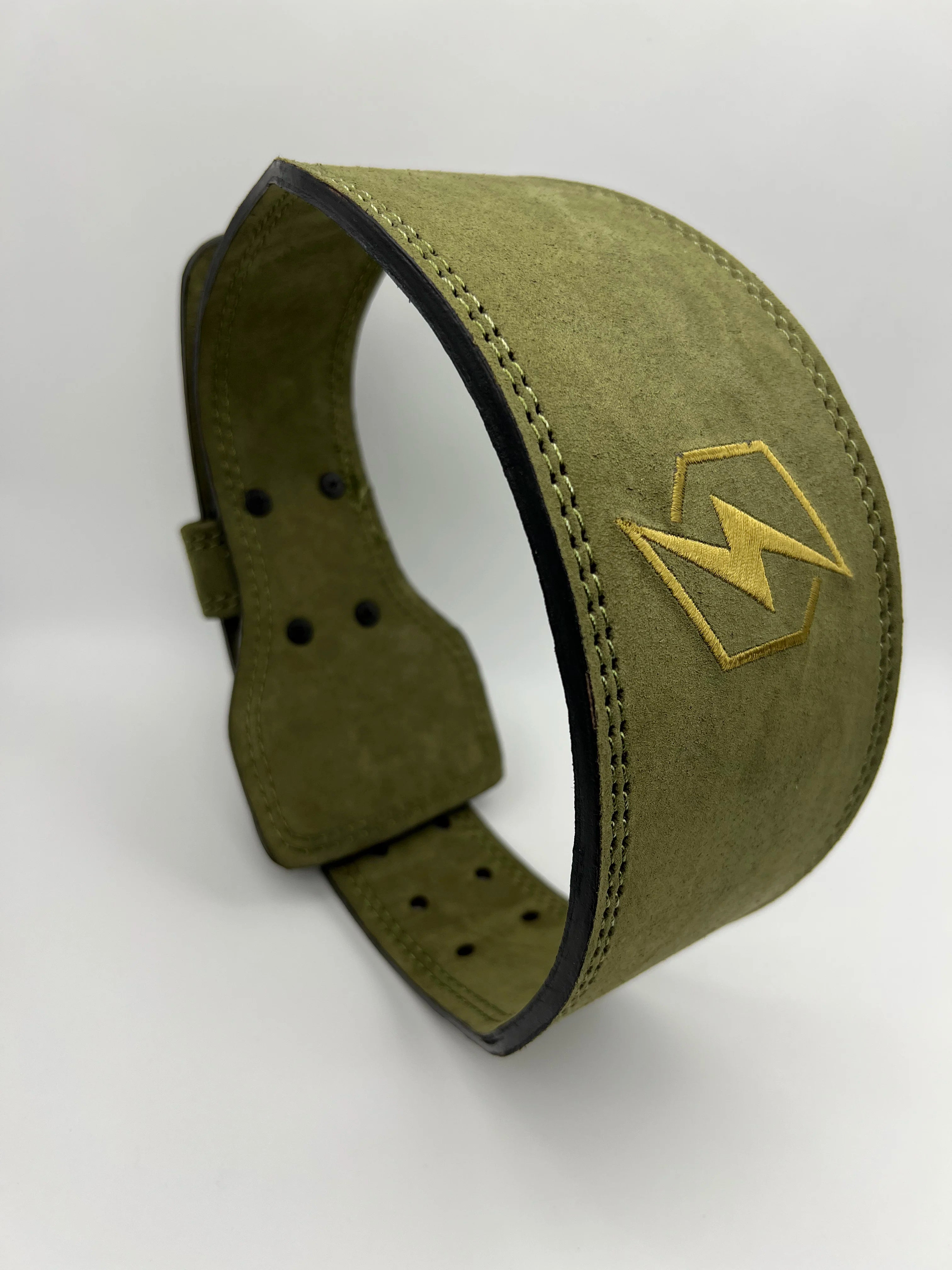 PREMIUM WEIGHTLIFTING BELT - TACTICAL GREEN/GOLD - Hyper Training Gear