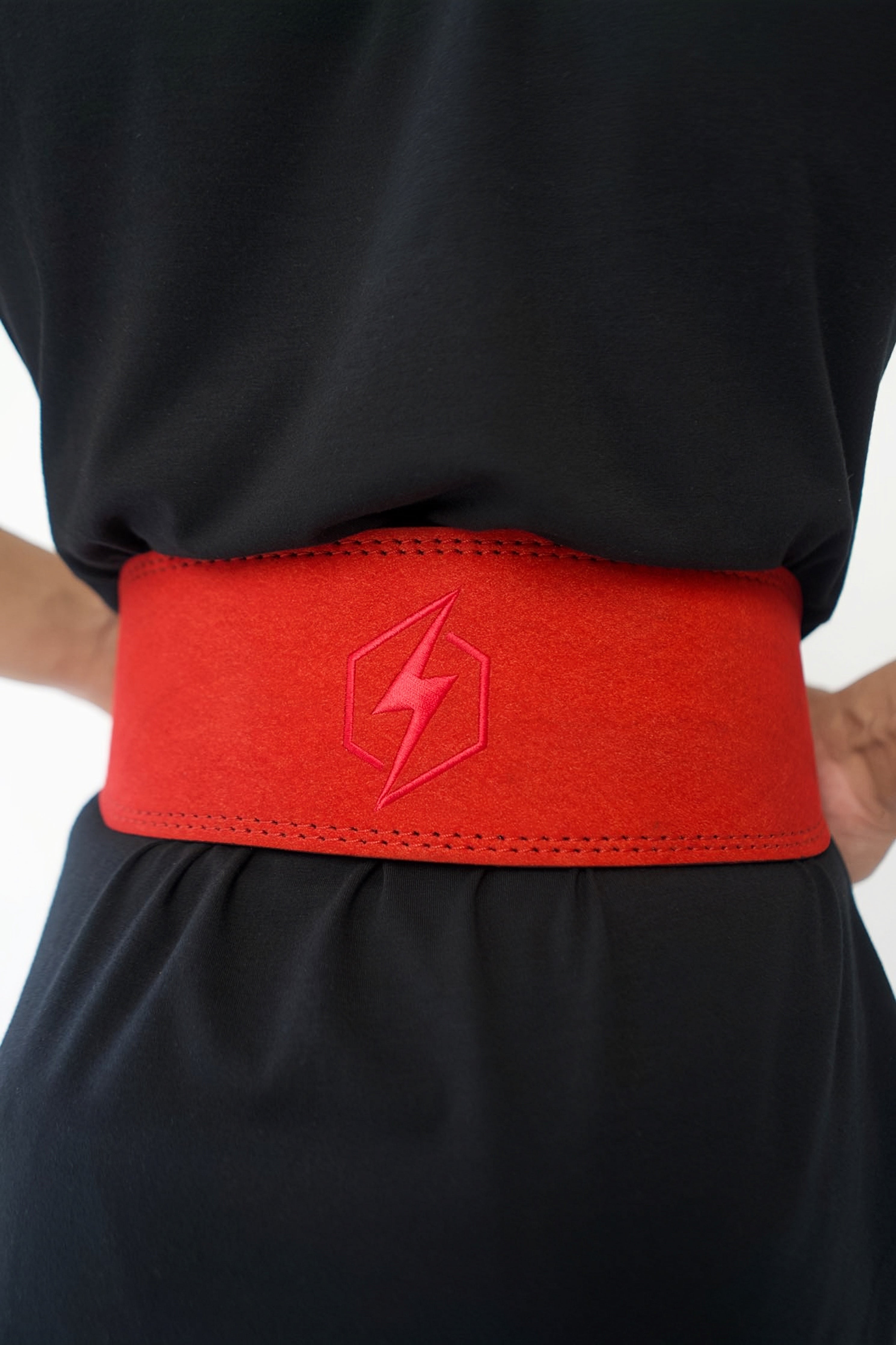 PREMIUM WEIGHTLIFTING BELT - RED SUEDE