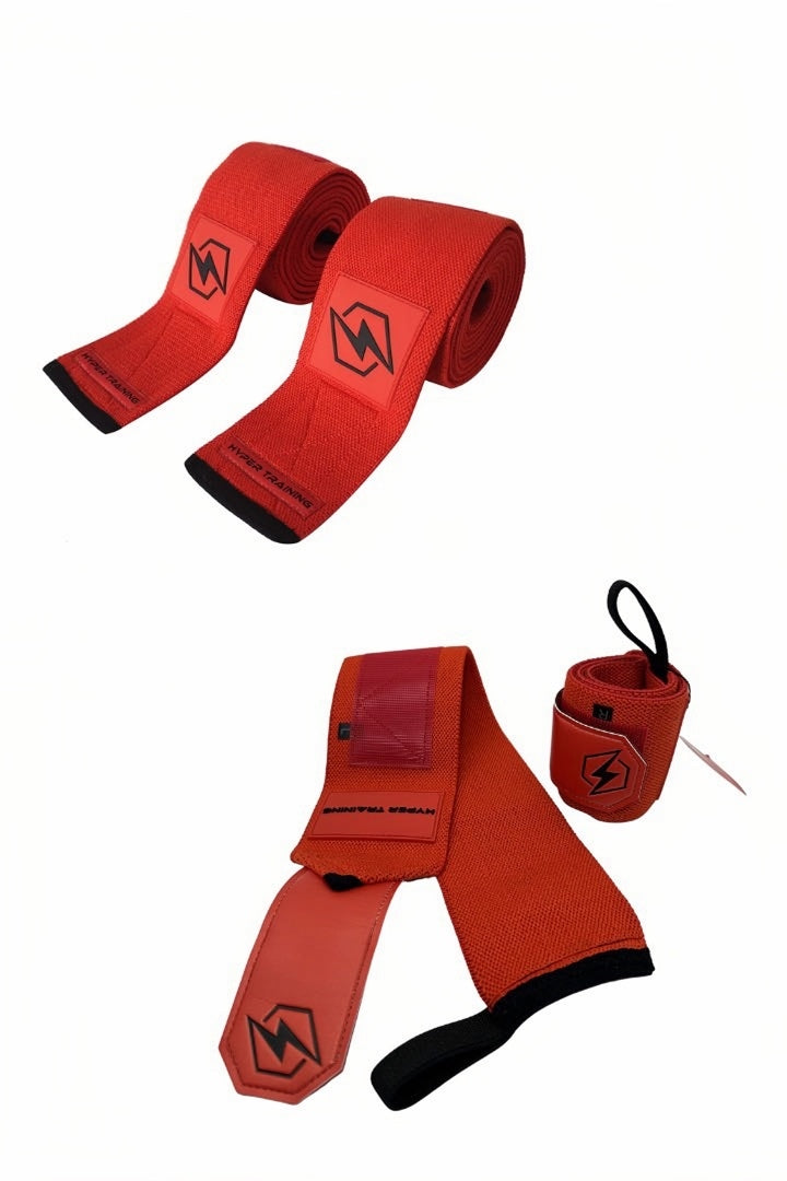 PREMIUM KNEEE AND WRIST WRAP BUNDLE- RED